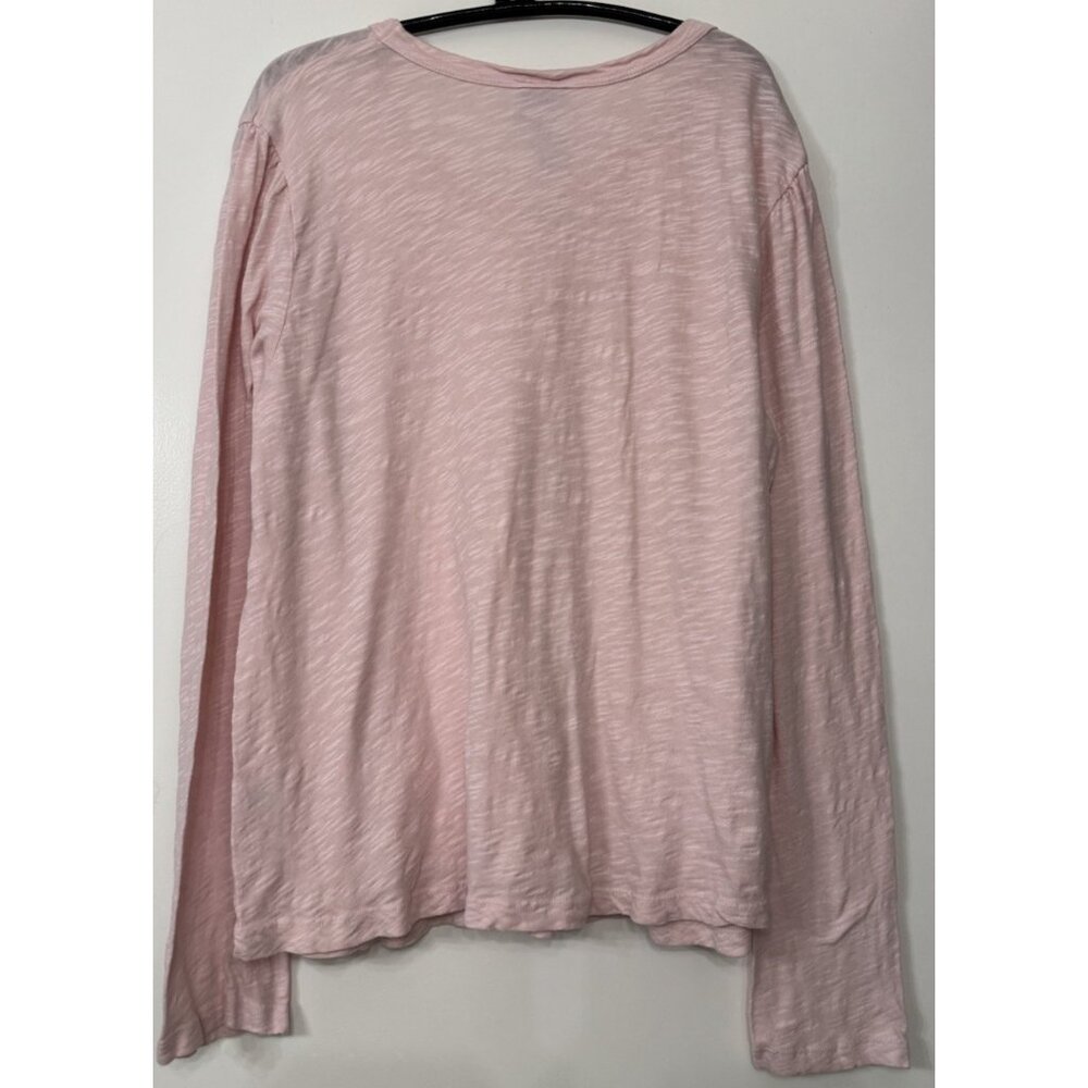 WILT Size Large Long Sleeve Pale Pink Baby Fit Long Sleeve Shrunken Crew Top - Picture 2 of 7